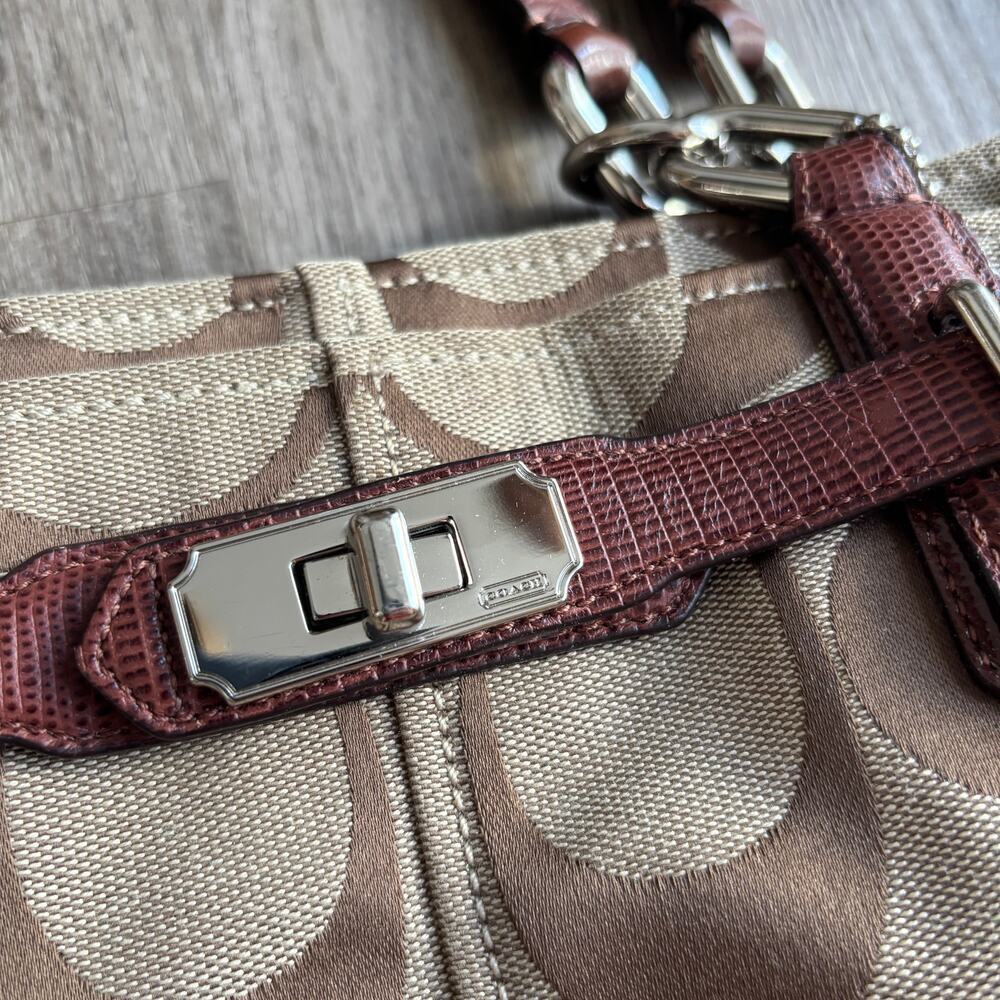 Coach Chelsea Signature Jayden Carryall Satchel/Top Handle Bag 17806 Khaki/Brown - Picture 6 of 8